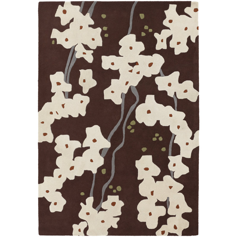 Inhabit Designer Dark Brown/Ivory Area Rug, 2' x 3'