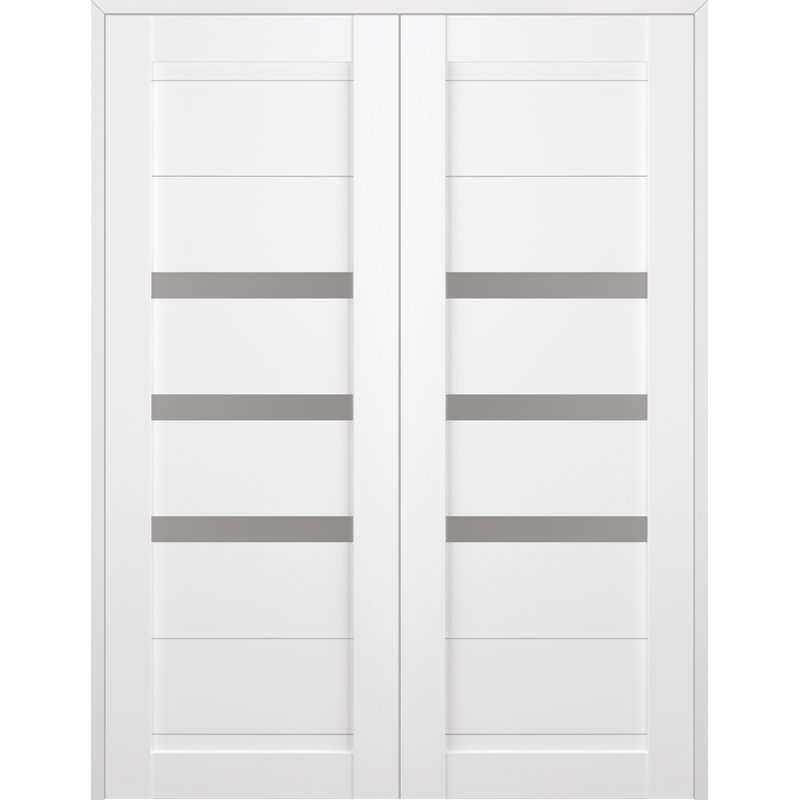 Porte double standard Dora, Blanc noble, 59,5 po x 83,23 po, Réversible