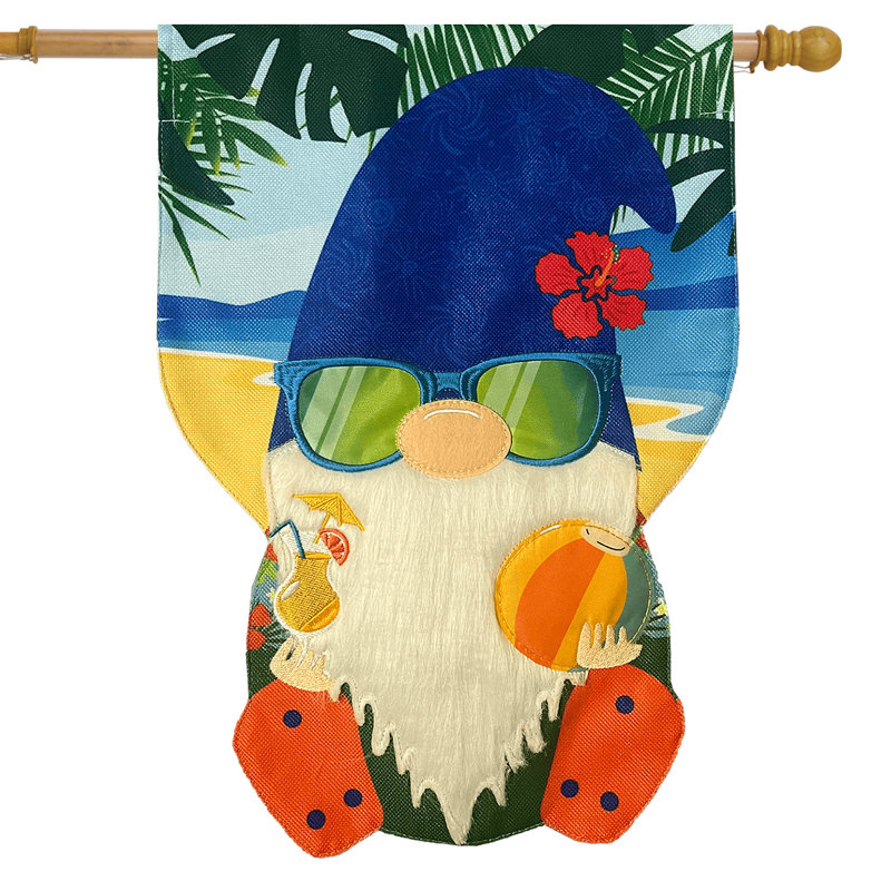 Summertime Gnome House Flag