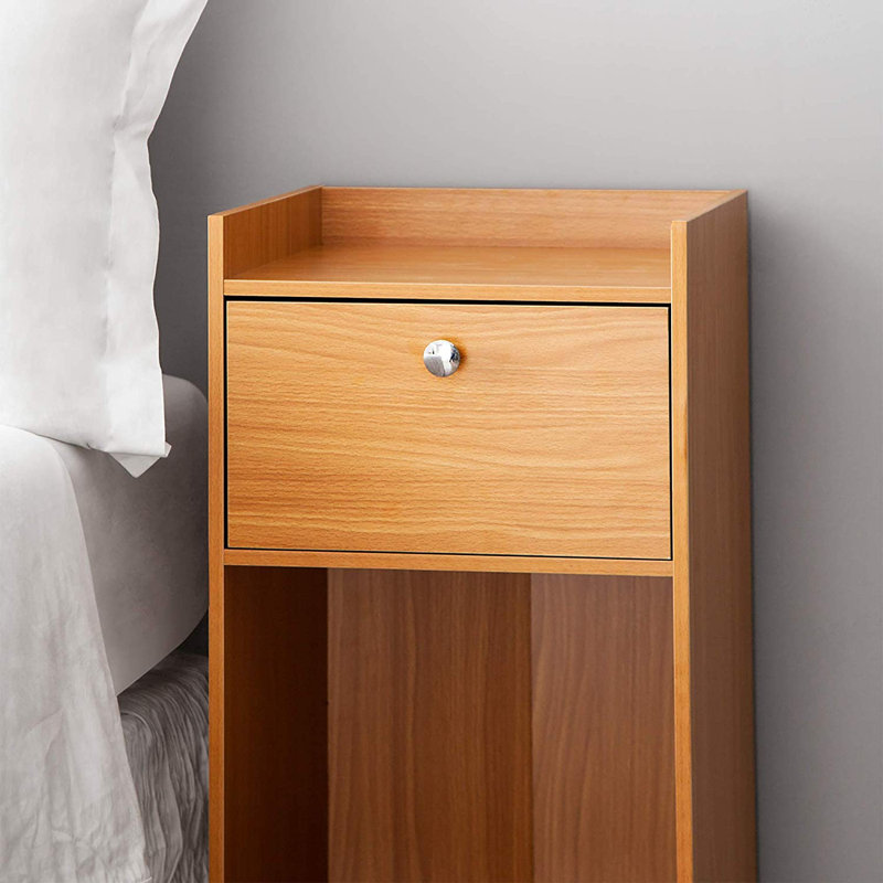 Yak About It Extra Tall Nightstand, Beech