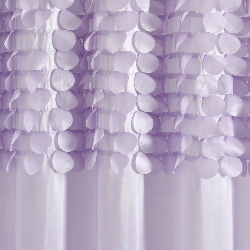 Lilac Fabric Shower Curtain with 3D Laser Cut Circles