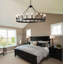 Lustre 20 lumières campagnard rond industriel ouvert avec plafond incliné noir mat-130217929