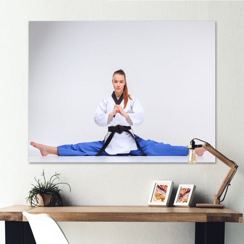 Karaté ceinture noire sur toile, Toile tendue, H 12 po x l 20 po x P 1 po