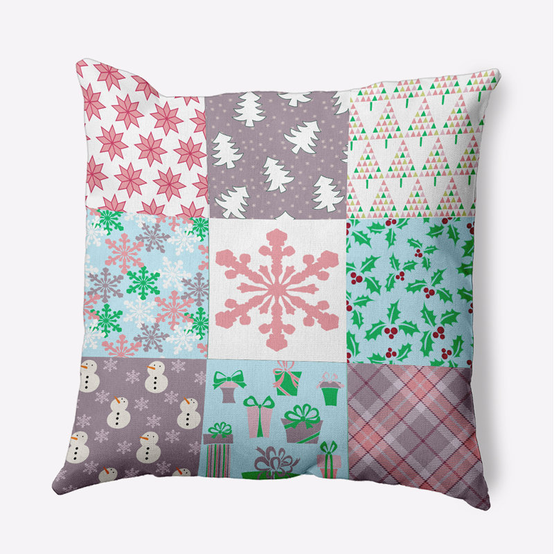 Patchwork Outdoor Reversible Throw Pillow, Square, 18" x 18"