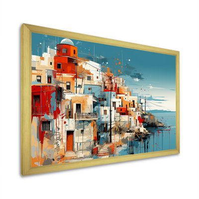 Paysage coloré de la Grèce de Santorin I - Santorini, art mural