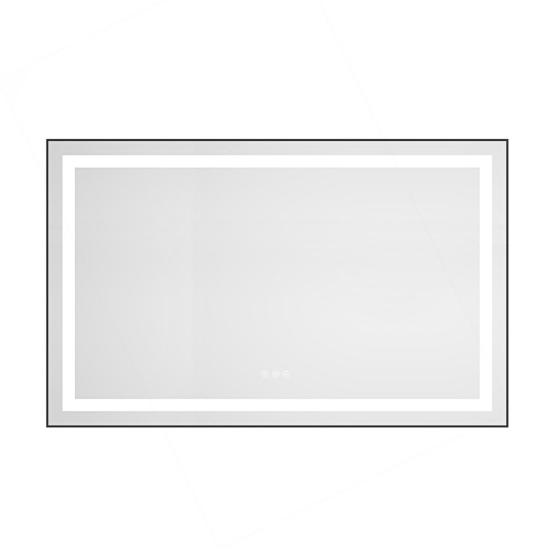 Miroir de salle de bain 48 po x 30 po à DEL avec façade et rétroéclairage, miroir de meuble-lavabo mural