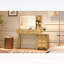 Coiffeuse 47 po avec miroir, lumières, 5 tiroirs et tablette de rangement rétro, design rotin, luminosité réglable, naturel-133475640