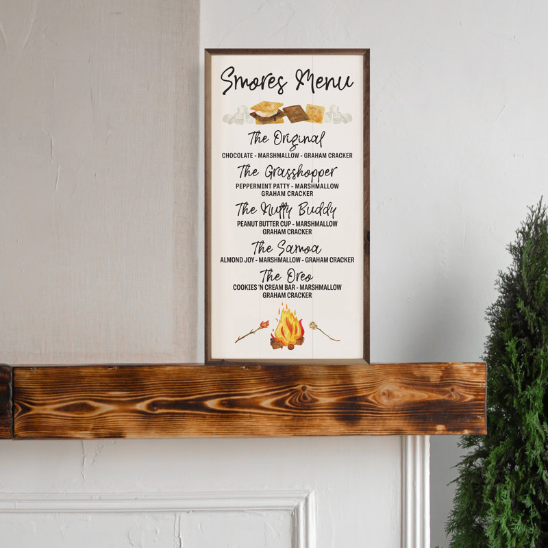 Smores Menu White, 24" H x 12" W