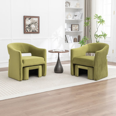 Fauteuil demi-tonneau rembourré avec repose-pieds