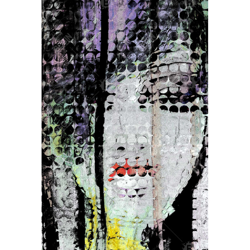 Abstract colorful woman face Bath Mat with Non-Slip Backing - Quick Dry Memory Foam Bathroom Rug - Absorbent - Modern Plush Spa-Style - Machine Washable