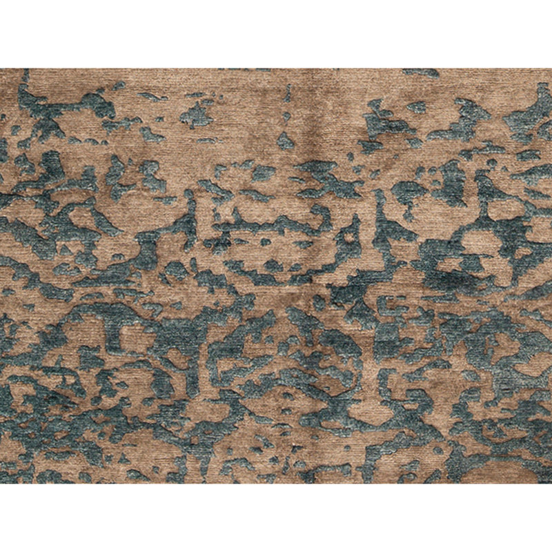 Tapis unique brun / bleu noué à la main de haute qualité