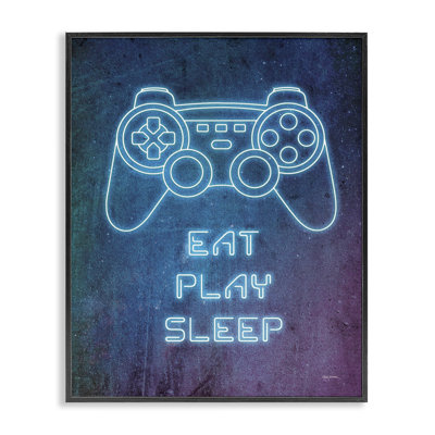 «Eat Play Sleep Neon», art de la giclée encadrée par Mary Urban