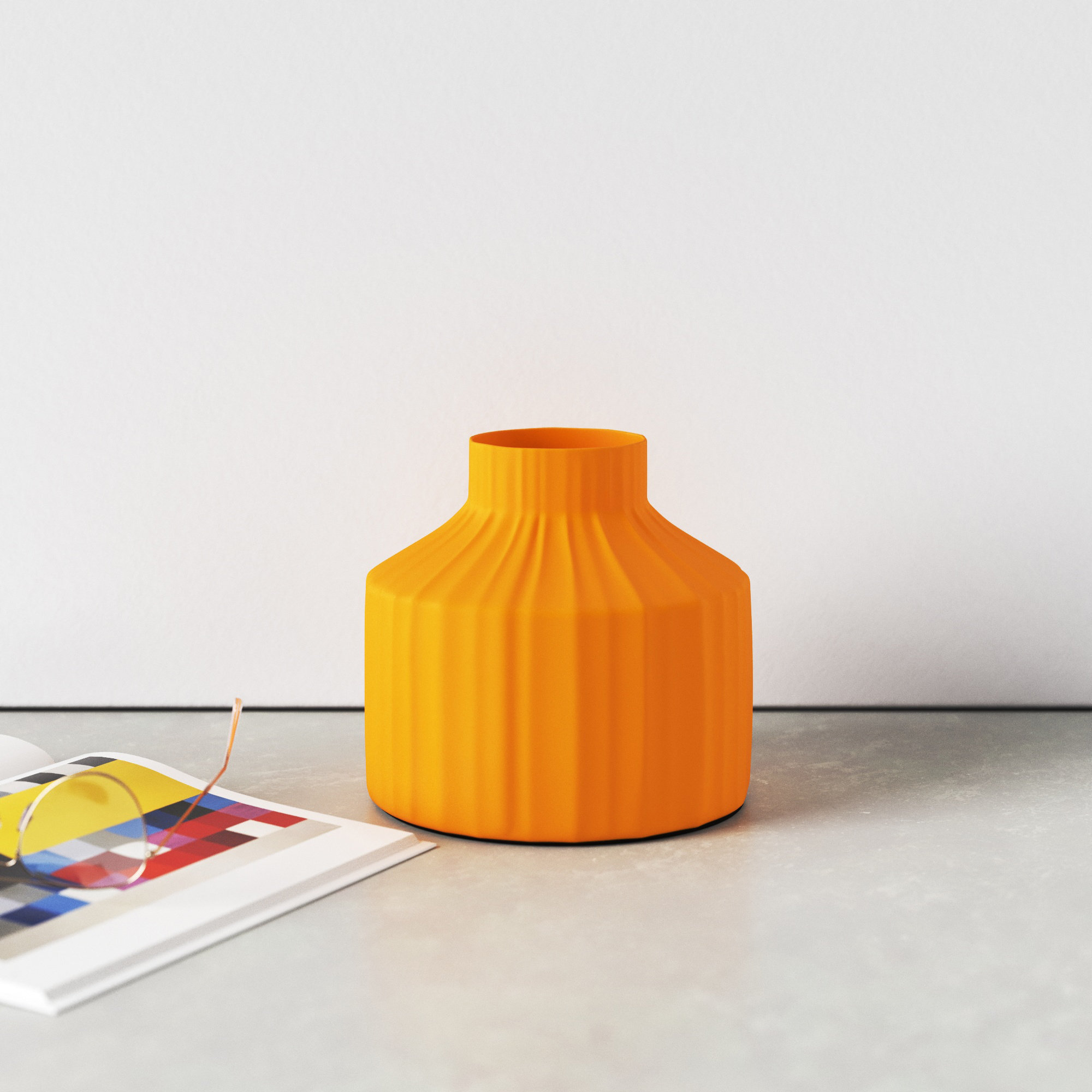 Aviva Handmade Ceramic Table Vase, 7.09" H x 7.28" W x 7.28" D, Yellow