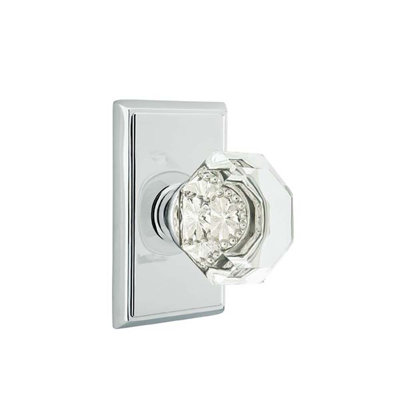 Double Dummy Old Town Clear Knob with Rectangular Rose