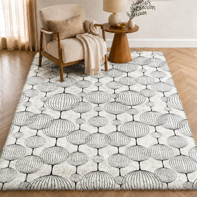 Tapis géométrique Dream Shag ADS732 lavable à la machine de qualité supérieure, Graphite, 8 pi x 10 pi