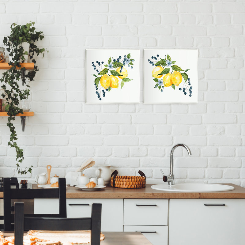 Ensemble de 2 plaques murales agrumes et baies, design par Livi Finn