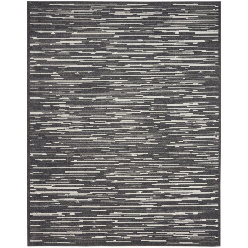 Ebern Designs Prasun Grey Modern Indoor Rug, Rectangle 9'2" x 12'