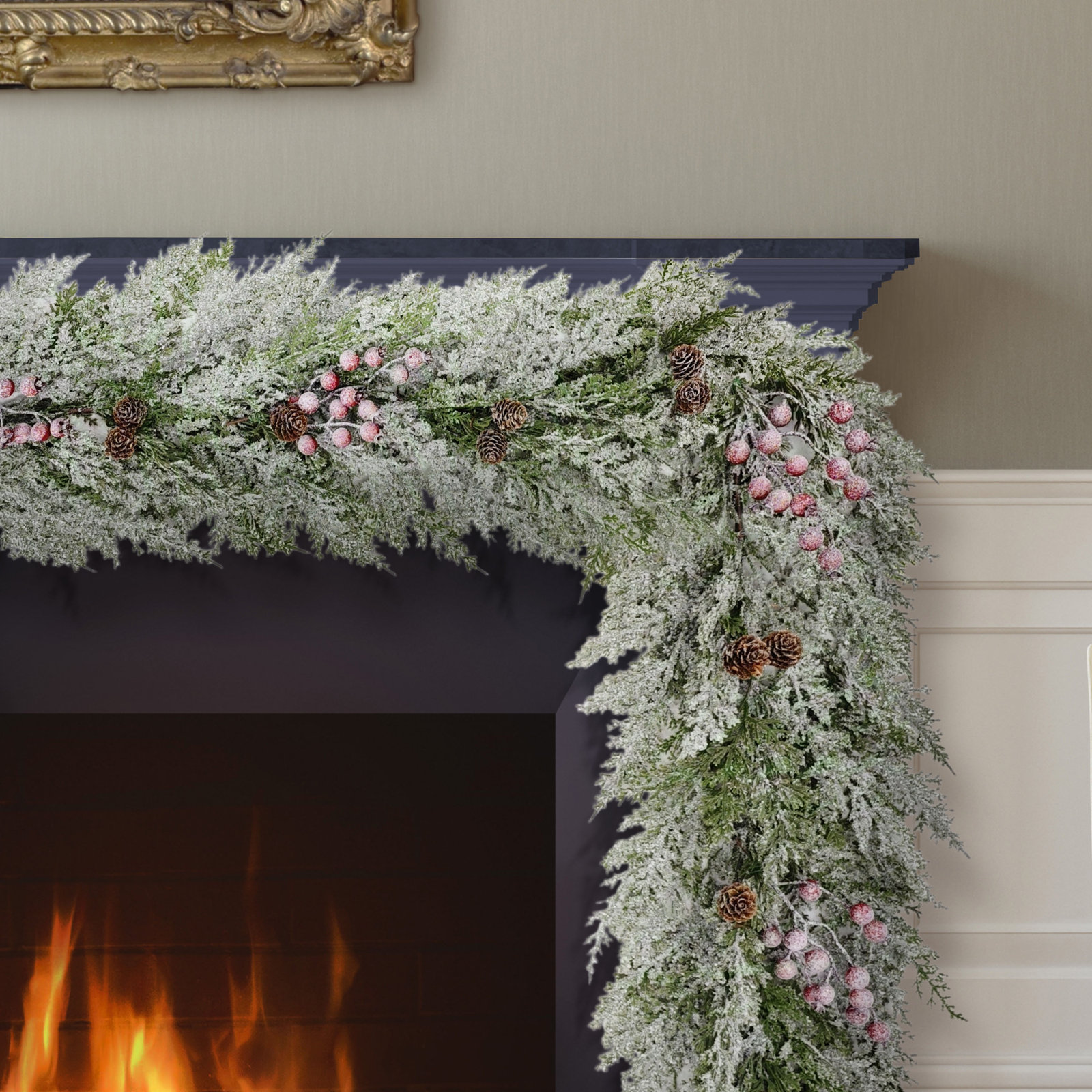 108" Frosted Berry Pinecone Garland
