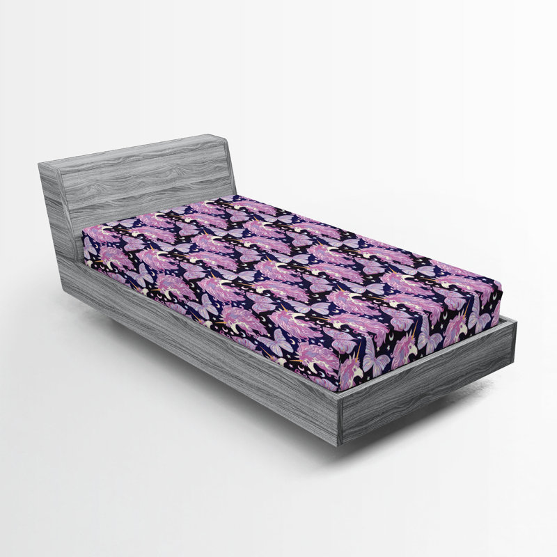 Ambesonne Yoga Fitted Sheet 2-Pack Pastel Blooming Lotus, Twin XL Fitted Sheet, Multicolor Floral 3