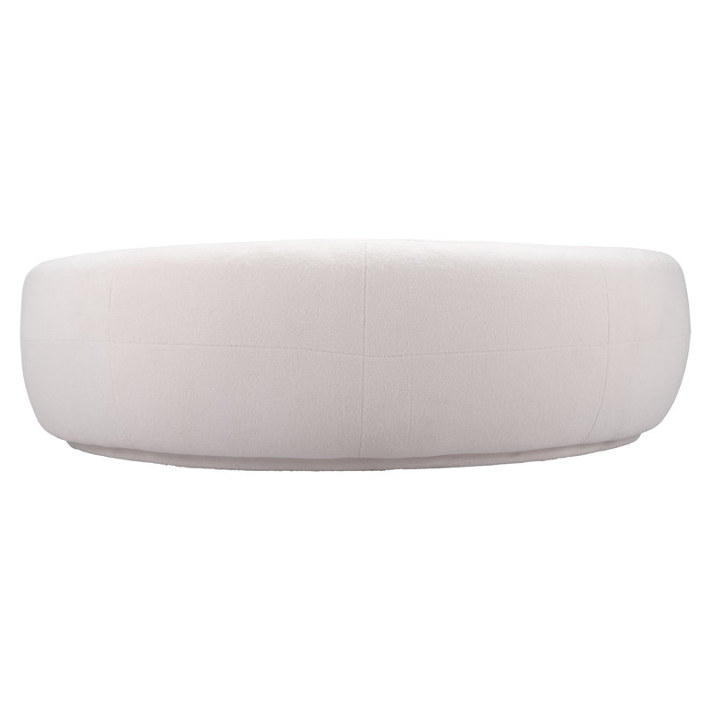 92.1'' Cream Polyester Curved Modern Sofa