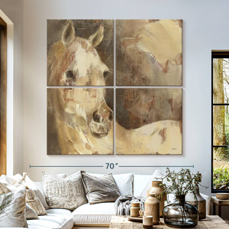 Cheval Brampt impressionnisme, H 57 po x l 57 po