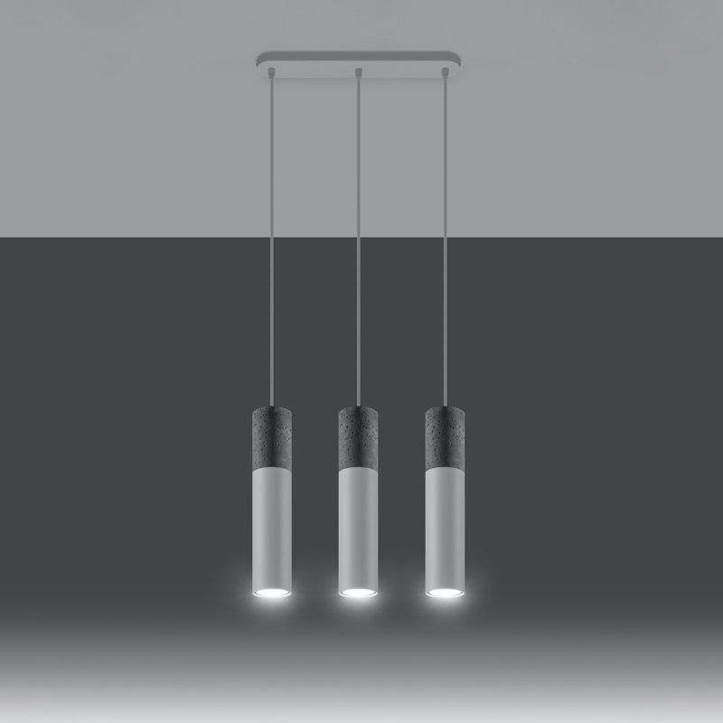 Amberle 3 - Light Cylinder Pendant, White