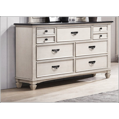 Magnifique commode 1 pièce à finition bicolore avec rangement spacieux et quincaillerie en nickel noir pour les chambres modernes