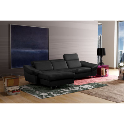 Monza Leather Corner Sofa with Sleeping Function and Underseat Storage