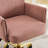 Pink Mid-Back Liftable Office Chair With Striped Corduroy Cover, Ergonomic Lumbar And Elbow Support, Golden Metal Base, Soft Memory Foam Padding, Exquisite Stitching, 26.86 Lb Product Weight For Use,-540299718