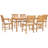 6 - Person Teak Wood Patio Dining Set with Rectangular Table , Cushions Included