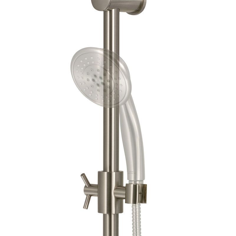 Barre coulissante réglable 28 "avec porte-savon intégré, Nickel brossé