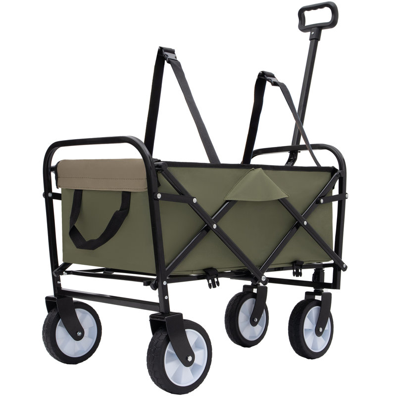 Chariot pliable avec chariot à sangles Minimeetall, Vert d’armée