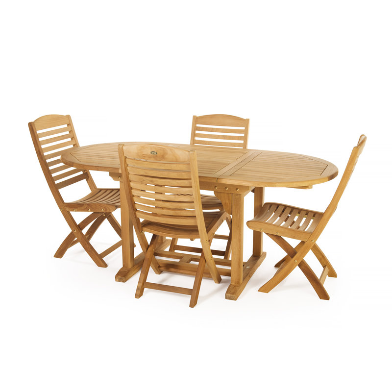 Manhattan Teak Armless Folding Chair with Curved Backrest