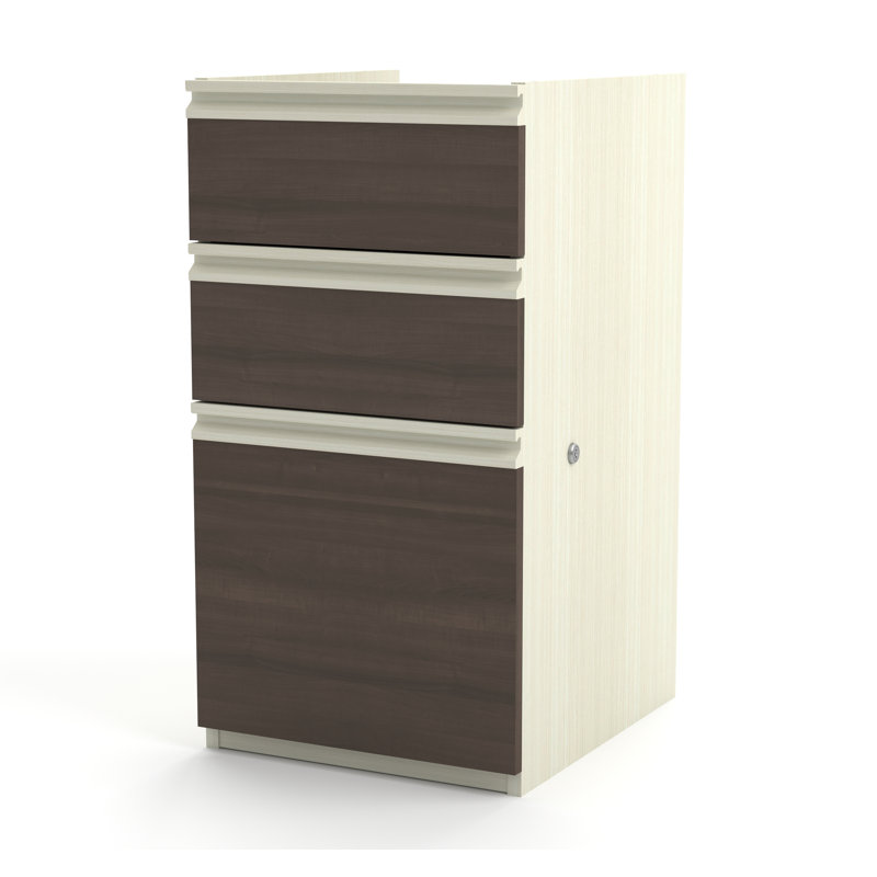 Oriano 15.4'' Wide File Cabinet, White Chocolate/Antigua