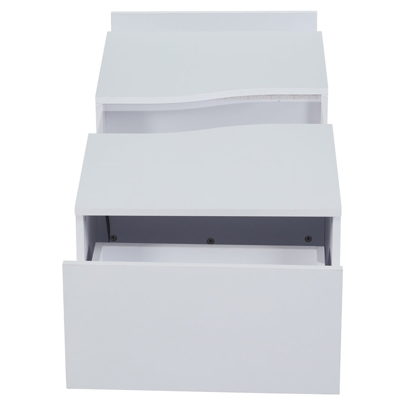 Block Coffee Table with Storage, White