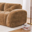 Canapé en L sans os, tissu de velours doux, conception capitonnée, éponge haute densité 32D, aucun assemblage requis, conception ergonomique du bas, conception antidérapante, repose-pieds mobile pour les chambres à coucher, chameau