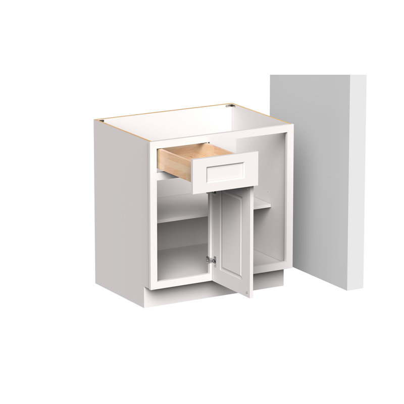 Armoire de coin réversible de style Shaker de DL Cabinetry (prête à assembler) l 33 po x H 34,5 po x P 24 po - blanc Shaker