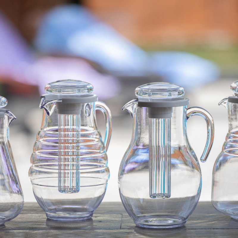 Clear Acrylic 3.3 Liter Pitcher with Ice Tube and Lid