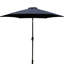 Parasol de patio de 8,8 pi - bleu marine. Aluminium robuste avec base de 42 lb. - Auvent. Manivelle et inclinaison sans effort pour une protection solaire personnalisée de 9 pi en bleu marine. Poteau, ouverture en résine réglable et optimale-14444346