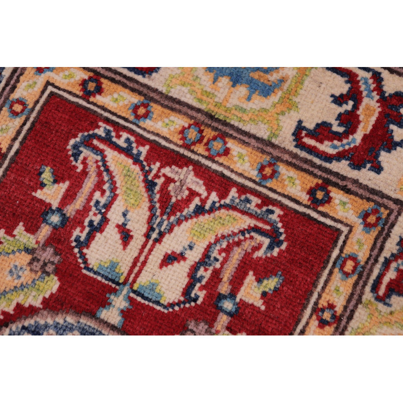 Southwestern Kazak Rustic Timothy Red/Beige Wool Rug - 2'0'' X 3'0''