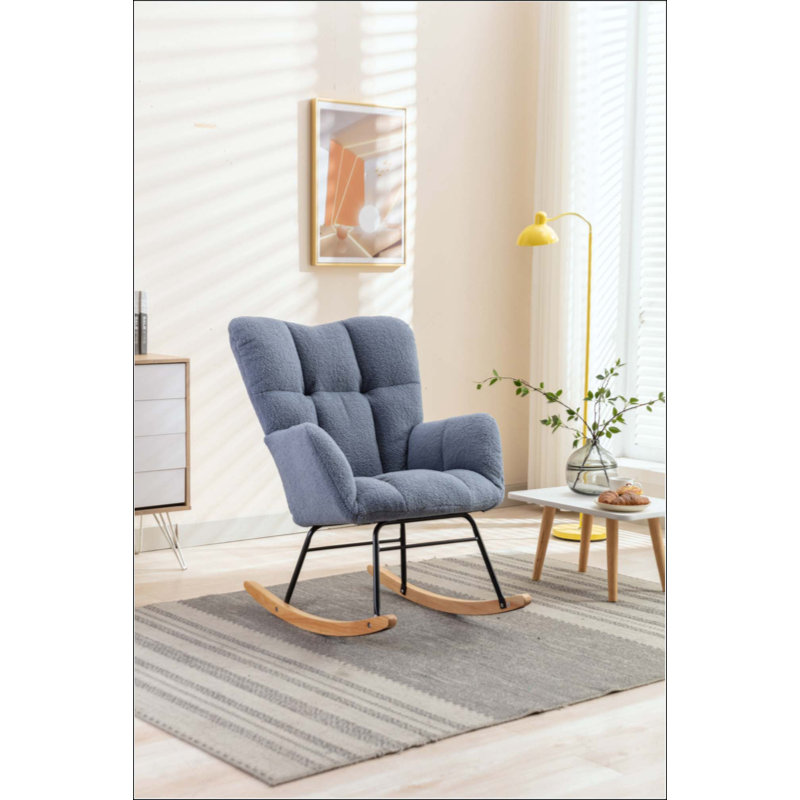 Chaise de chambre de bébé à bascule Teddy, Bleu pâle
