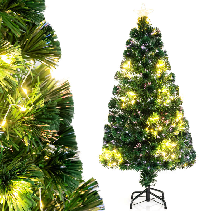 Artificial Xmas Tree With 270 Branch Tips 509 Warm White Led Lights, 4'