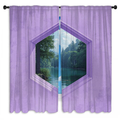 Rideaux hexagonaux transparents et obscurcissant Hexagon Window View - 2 panneaux