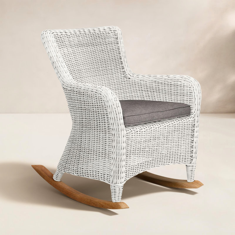 Sag Harbor Rocking Chair with Cushion, Ash, Sag Harbor Classic White