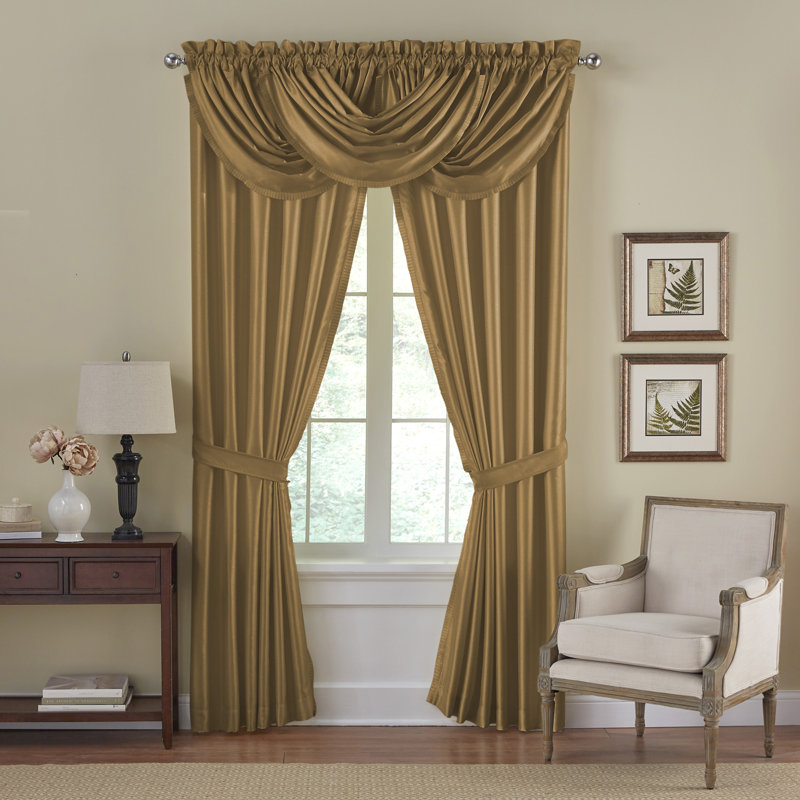 Mahoe Blackout Single Curtain Panel, Gold, 52" W x 108" L