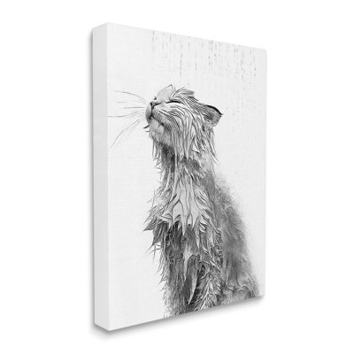 «Cat Bathroom Splash» sur toile par Annalisa Latella