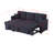 Sectional Sofa Bed, Dark Blue