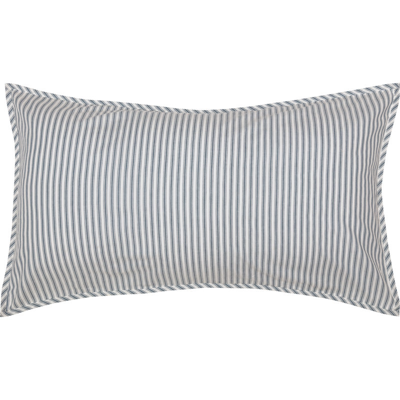 Sawyer Mill Blue Ticking Stripe King Sham, King, Denim Blue/Soft White