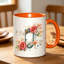 1pc Elegant Music Note Floral with Black Handle Coffee Vibrant Treble Clef Flower Ceramic Coffee Mug Coffee Cup Tea Mug Holiday Gift Reading.