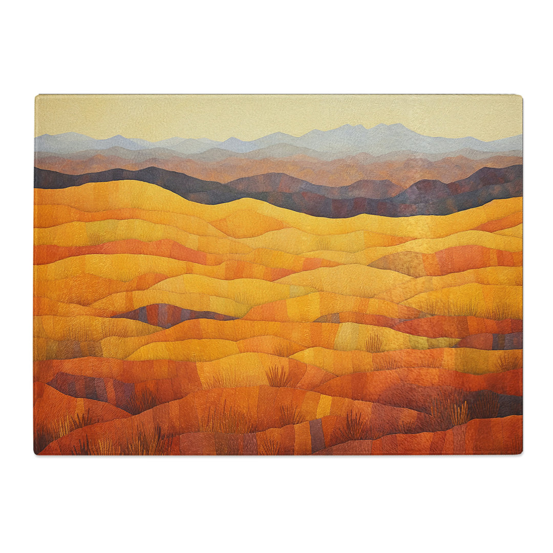 Desert Colour Field No.2  Glass Chopping Board